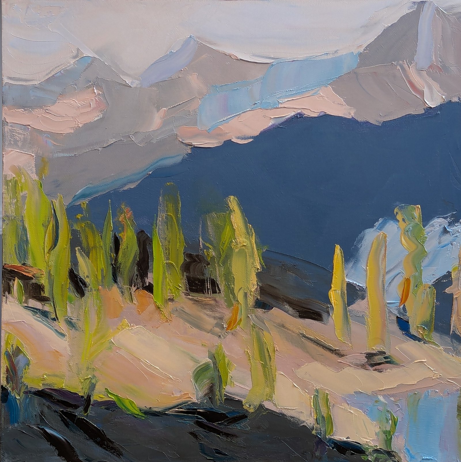 Cascades Glow With Larches by Julie Devine