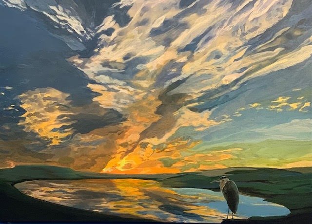 The Heron Knows Patience Pays by Parvin