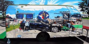 Homemade Trailer and Bomb Riding Pin Up