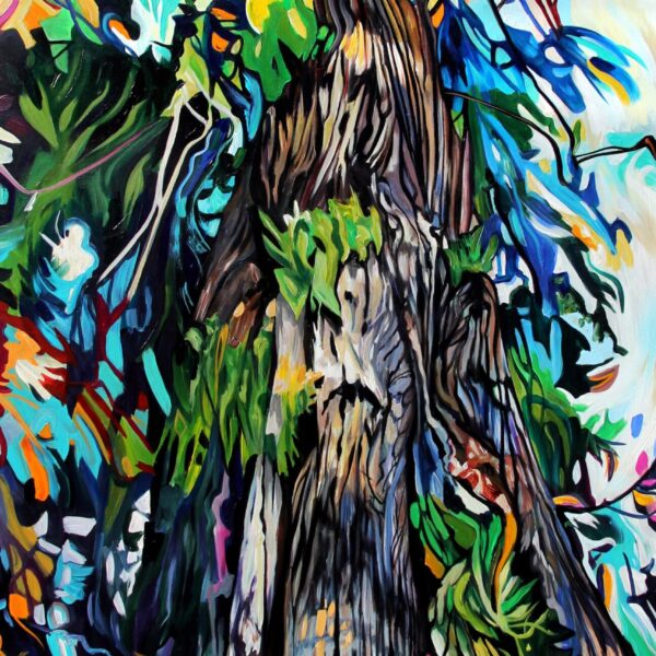 Storied Cedar by Taralee Guild — Acrylic on Canvas — JG Art Gallery