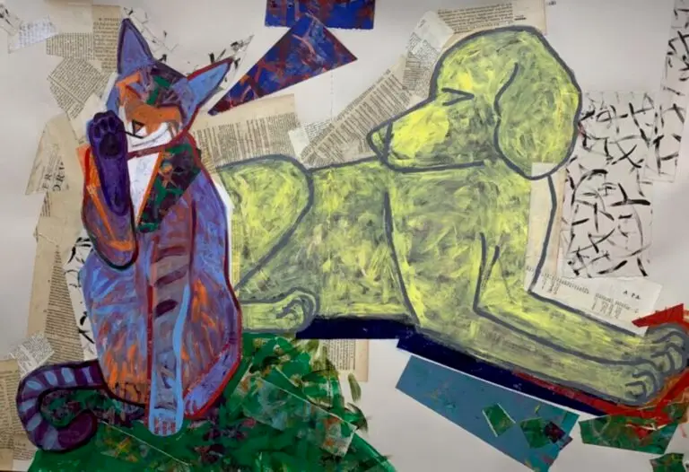 Tabby and Yellow Dog by Susan Le Van