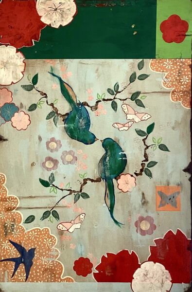 The Flirtation by Kathe Fraga — Mixed Media on Paper — JG Art Gallery