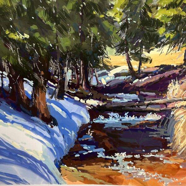 A Snow Melt Stream (Plein Air)
