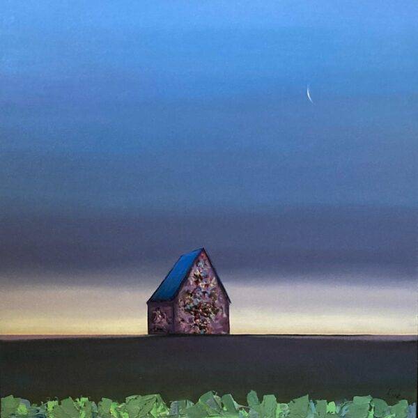 Purple Dusk with Beautiful Barn