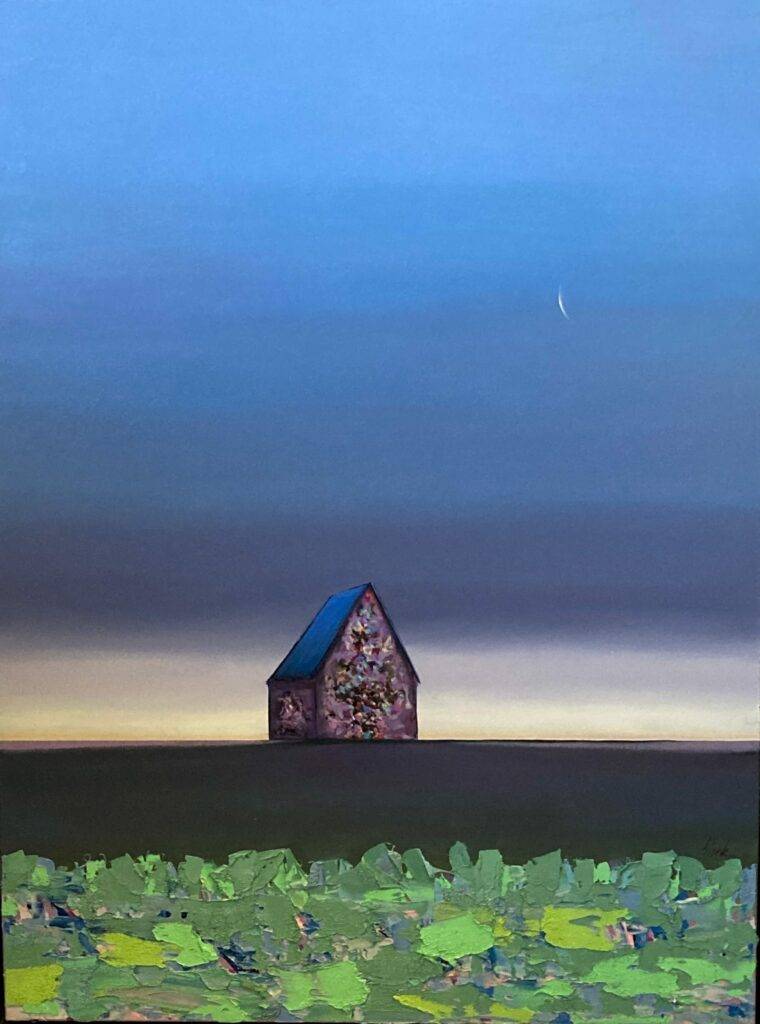 Purple Dusk with Beautiful Barn by Marketa Sivek