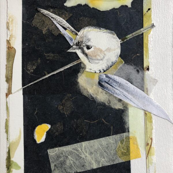 Night Flight by Randena Walsh — Mixed Media (Watercolor, Collage, and Ink on Paper) — JG Art Gallery