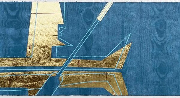 The Ferryman by Brian Fisher — Mixed Media with Gold Leaf on Paper — JG Art Gallery