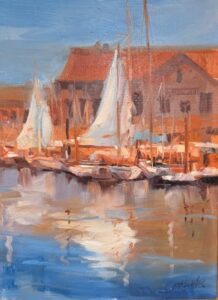 Wooden Sailboat Exhibit by Jane Wallis
