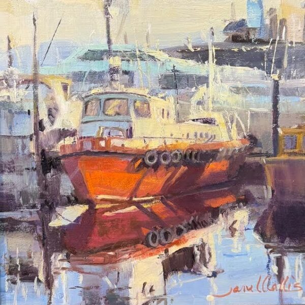 Docked At Port Angeles by Jane Wallis — Oil on Canvas — JG Art Gallery
