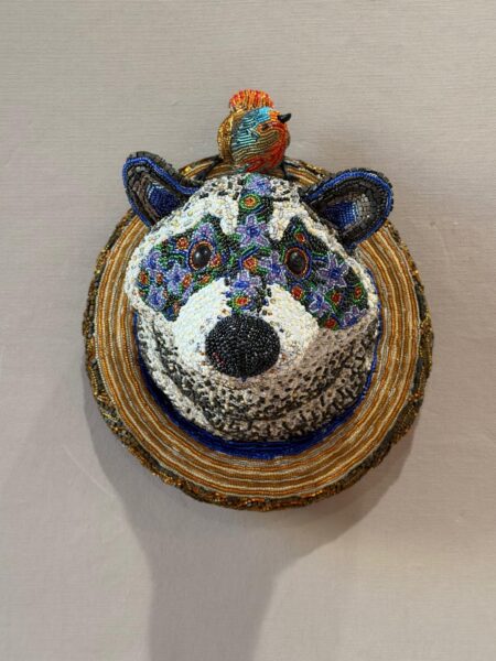 Nosey Neighbor by Barbara Duzan — Beadwork, Mixed Media with Embroidery — JG Art Gallery