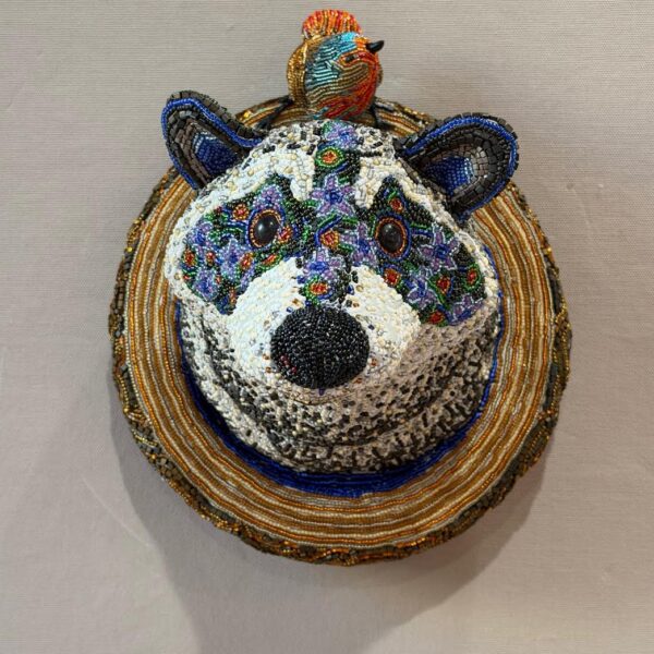 Nosey Neighbor by Barbara Duzan — Beadwork, Mixed Media with Embroidery — JG Art Gallery